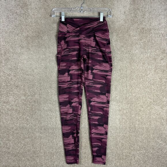 Alphalete Surface Legging Womens XS Burgundy Camo Pocket High Rise Gym Training - Picture 3 of 11